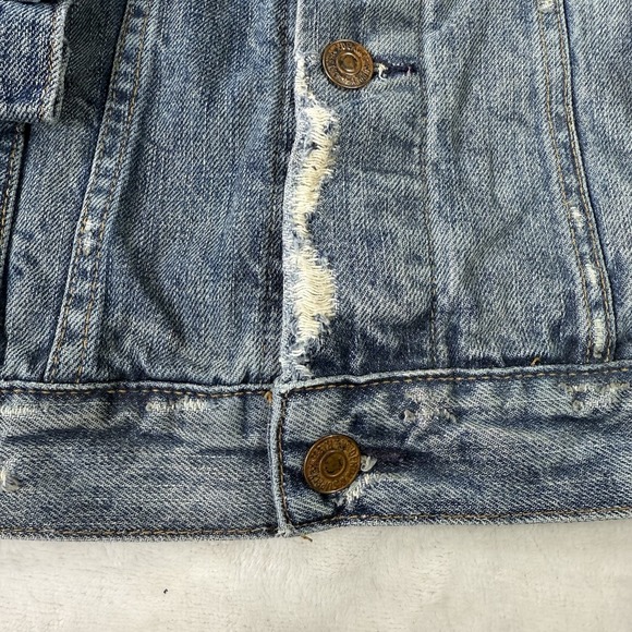 Ralph Lauren Denim & Supply Distressed Rip & Jean Jacket Womens Medium 2 Tone - Picture 3 of 16